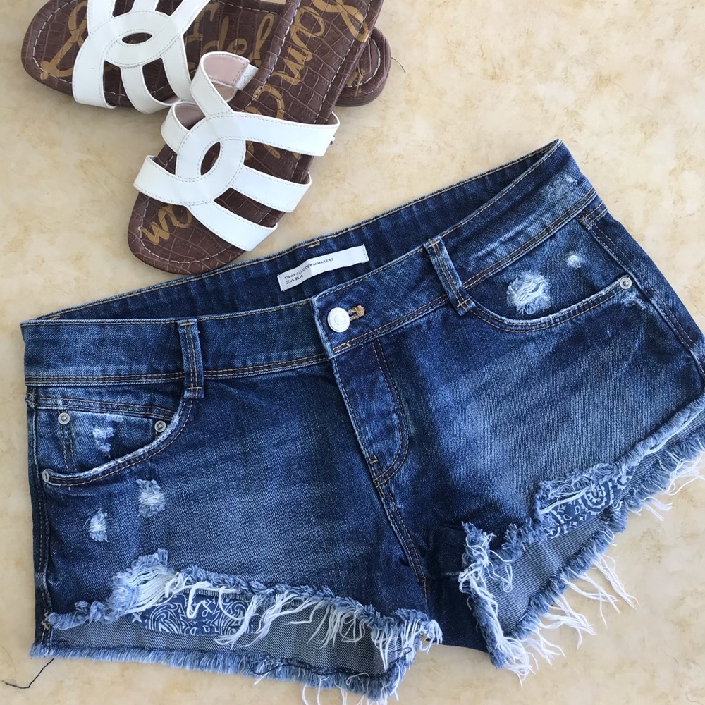 Zara Trafaluc Denim Cut off Shorts